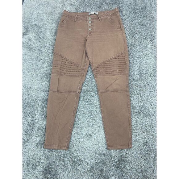 Abercrombie & Fitch Denim - Abercrombie Fitch Jeans Womans 28 Brown Moto Ankle Cropped Button Fly Skinny Fit